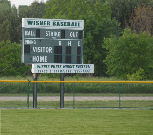 Wisner Nebraska Baseball scoreboard